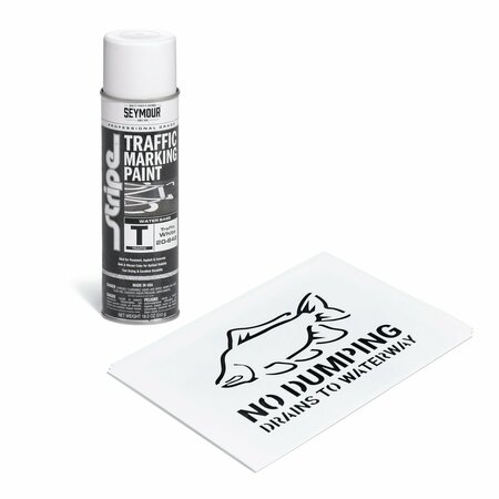 PIG Storm Drain Stencil Kit, Storm Drain Marker, 8.75in W x 12.375in L, 3PK SGN8205